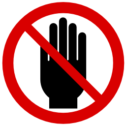 Download free red round pictogram hand prohibited icon